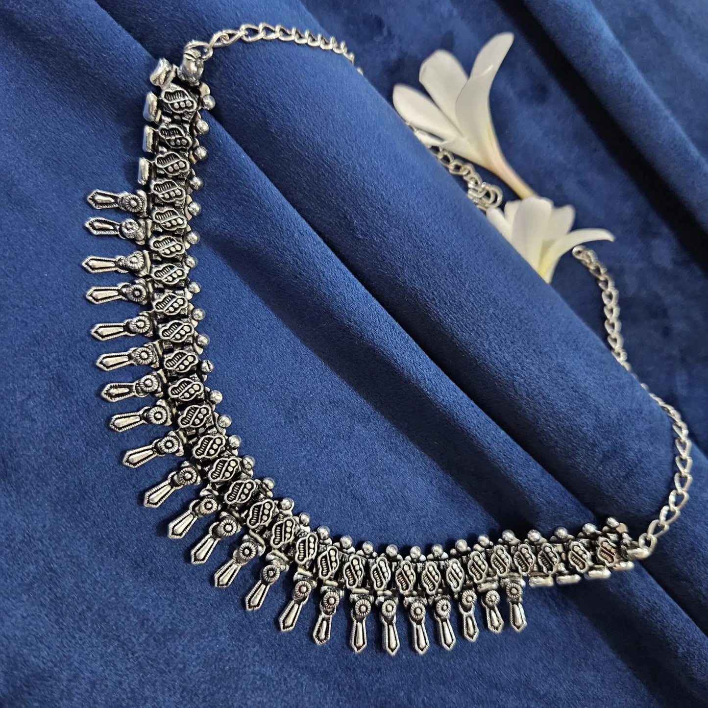 Mia Silver oxidised Banjara Necklace