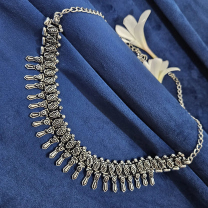 Mia Silver oxidised Banjara Necklace