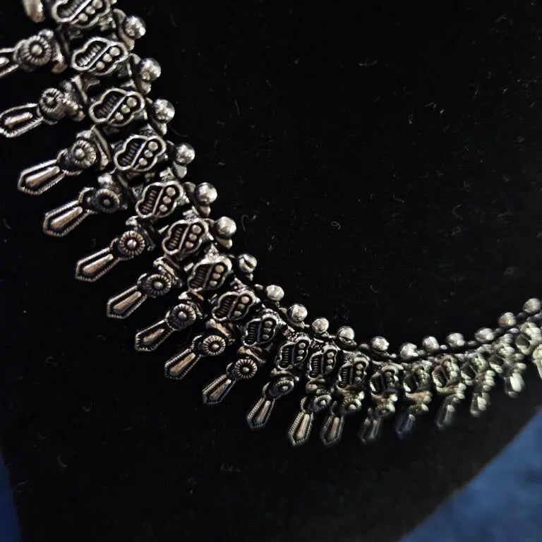 Mia Silver oxidised Banjara Necklace