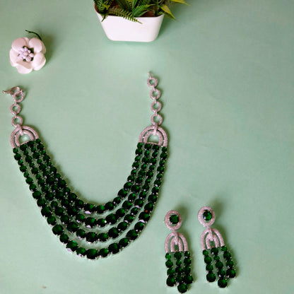 Indus signature series 4 layered green necklace set