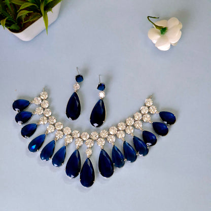 Indus signature series blue dangler necklace set