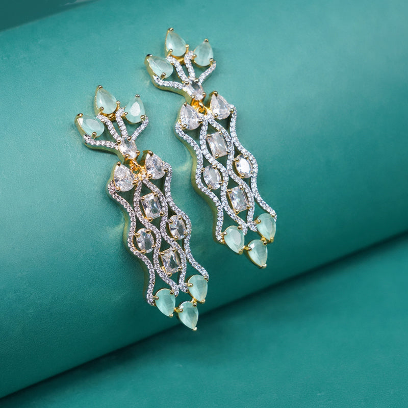 Indus Palak Mint green stones earrings