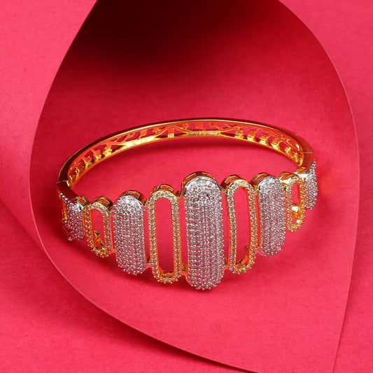 GJ 18k gold polish dual tone bracelet