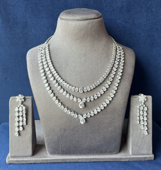 3 layer Ambani necklace set