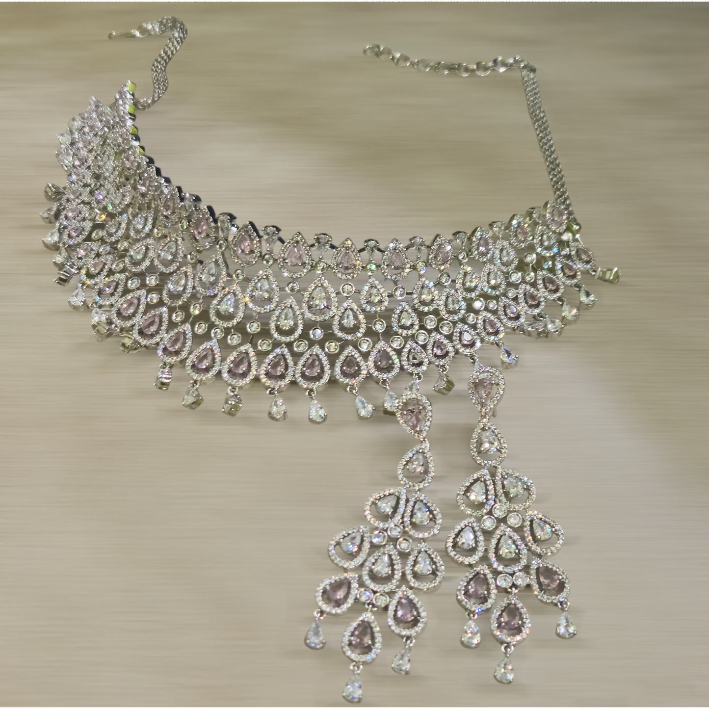 Sajni onion pink heavy choker set