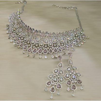 Sajni onion pink heavy choker set